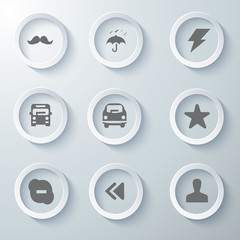 Icon Set collection White 3d icons 3d icons vector illustration 