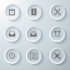 Icon Set collection White 3d icons 3d icons vector illustration 