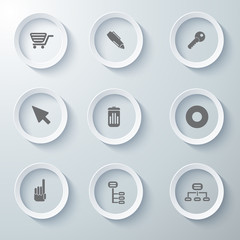 Icon Set collection White 3d icons 3d icons vector illustration 