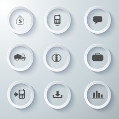 Icon Set collection White 3d icons 3d icons vector illustration 