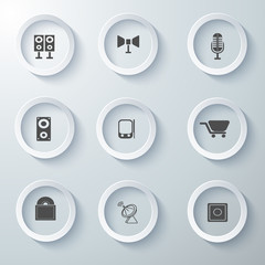 Icon Set collection White 3d icons 3d icons vector illustration 