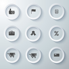 Icon Set collection White 3d icons 3d icons vector illustration 