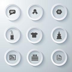 Icon Set collection White 3d icons 3d icons vector illustration 