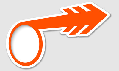 red cirlular object with arrow