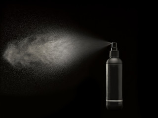 black spraycan spraying