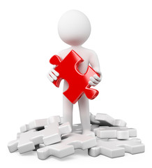 3D white people. Find the solution. Puzzle