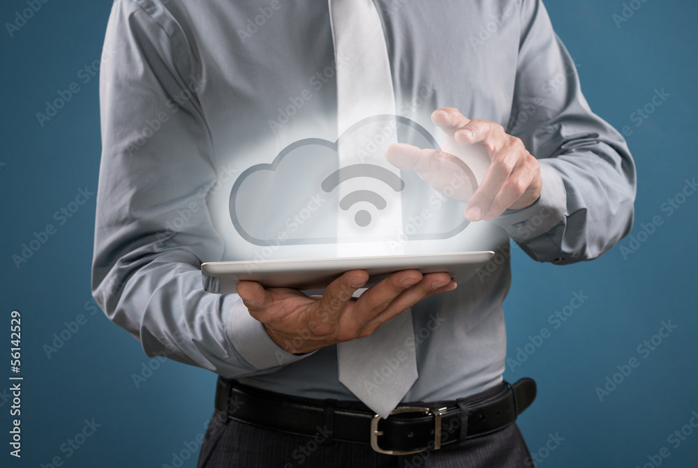 Wall mural cloud computing and wifi