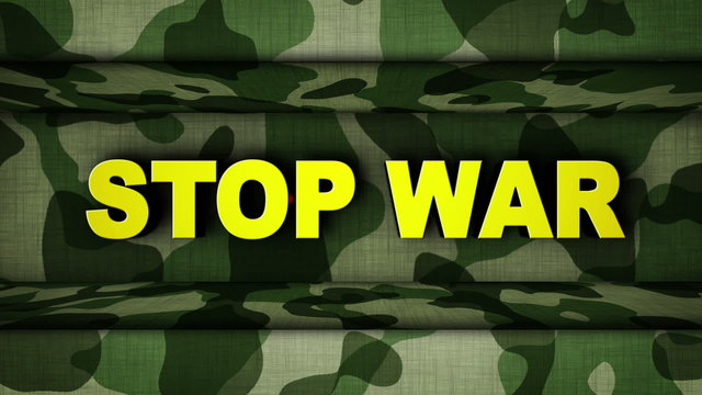 STOP WAR in Military Door (2 Versions)