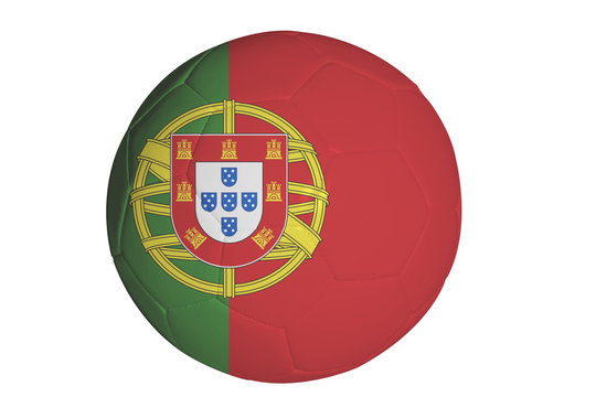 Portugese flag graphic on soccer ball