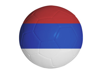 Serbian flag graphic on soccer ball