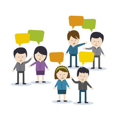 Geschäftsläute mit Sprechblasen, Diskussion - Illustration