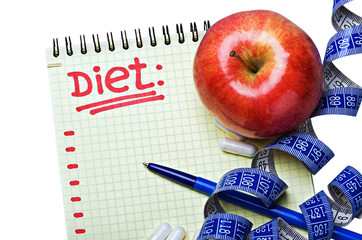 notepad with diet plan
