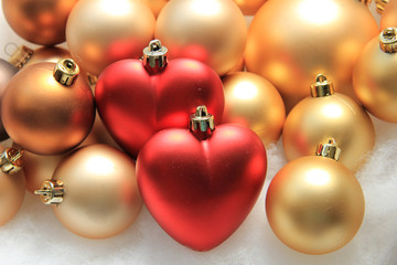 red heart shaped christmas ornaments