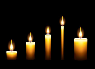 Candles on dark background