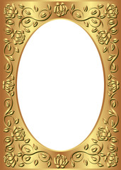 golden frame with floral border and transparent space insert