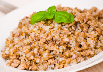 Buckwheat porridge with minced meat