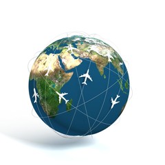 3D global world travel