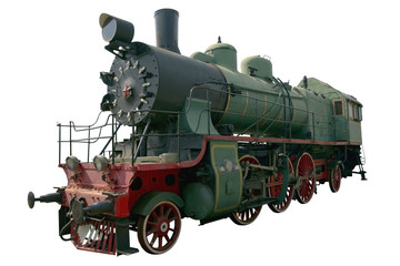 old green and black locomotive