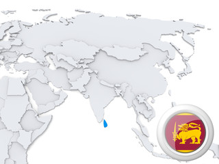 Sri lanka on map of Asia