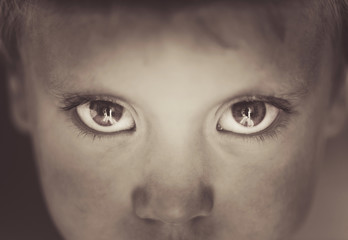 Eyes close-up little boy