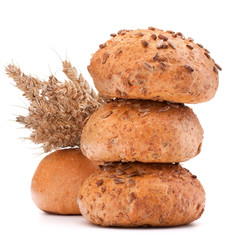 hamburger bun or roll  and wheat ears bunch   cutout