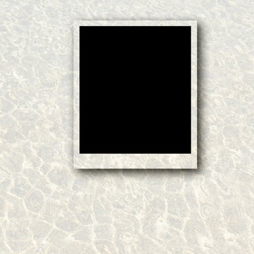 blank photo frame and sea waves background