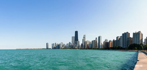 The lake michigan and the buildings of Chicago