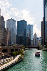 The river and the buildings of Chicago