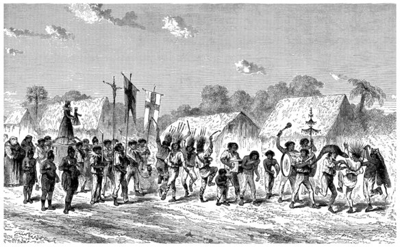 Christian Procession - Brasilian Indians