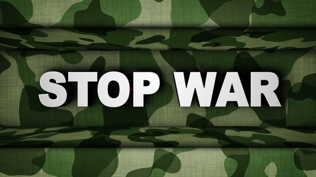 STOP WAR in Military Door (2 Versions)