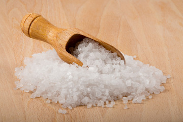 Fototapeta na wymiar salt with a spoon