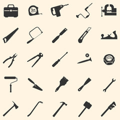 vector set of 25 tool icons
