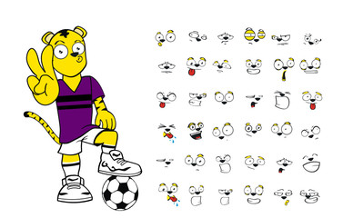 tiger kid soccer cartoon set5