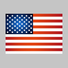 American Flag And Independence Day Isolated On Gray
