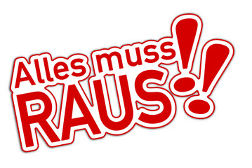 Alles muss raus Schild  #130913-svg03