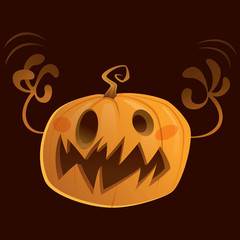 Halloween scary cartoon character pumpkin trick or treating