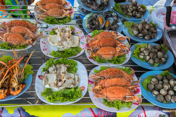 ready to eat seafood on the beach