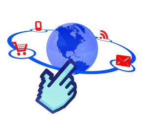 3d planet earth and communication concept