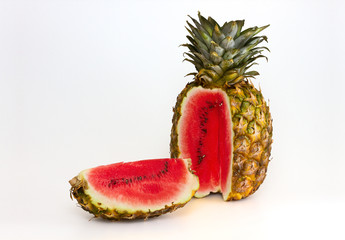 Pineapple containing a watermelon