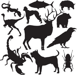 vector animals silhouettes