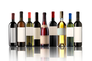 Group of nine bottles