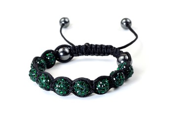 Shambhala Buddhist bracelet on a white background