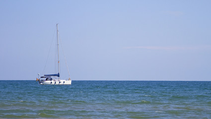 Fototapeta premium Sailboat in the Mediterranean sea