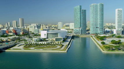Aerial view American Airlines Arena, Miami - Powered by Adobe