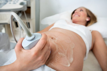 Pregnant Woman Going Through An Ultrasound Scan