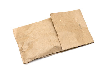 Brown paper bag isolated on white