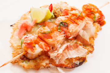 kebab with shrimps
