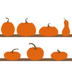 Set of pumpkins isolated