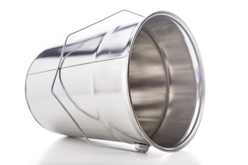 Empty bucket, isolated on a white background