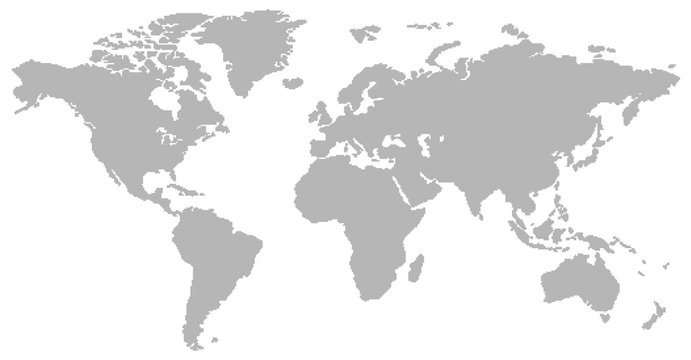 Fototapeta grey grid pattern world map